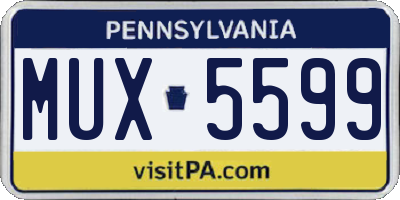 PA license plate MUX5599