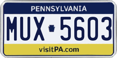 PA license plate MUX5603