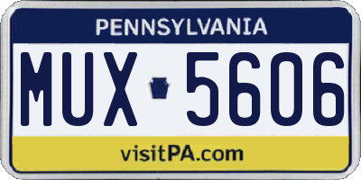 PA license plate MUX5606
