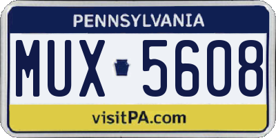 PA license plate MUX5608