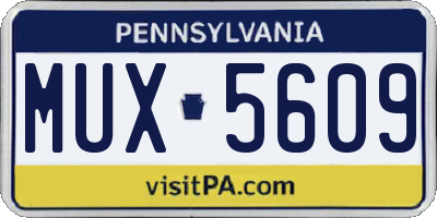 PA license plate MUX5609