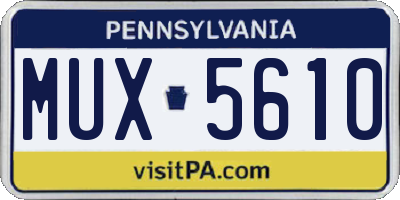 PA license plate MUX5610