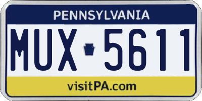 PA license plate MUX5611