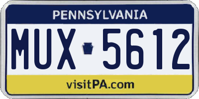 PA license plate MUX5612