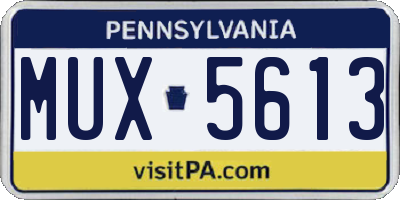 PA license plate MUX5613