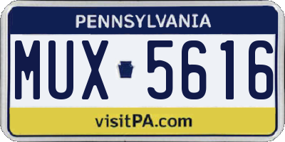 PA license plate MUX5616