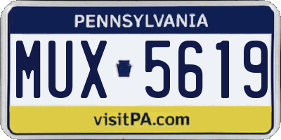 PA license plate MUX5619