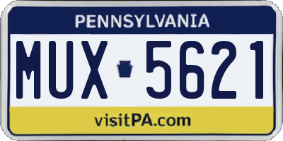 PA license plate MUX5621