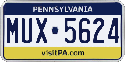 PA license plate MUX5624