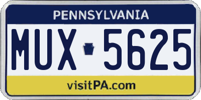 PA license plate MUX5625