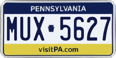 PA license plate MUX5627