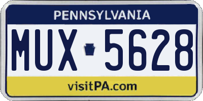 PA license plate MUX5628