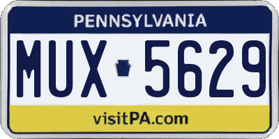 PA license plate MUX5629