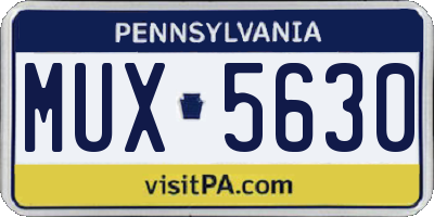 PA license plate MUX5630