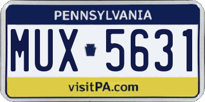 PA license plate MUX5631