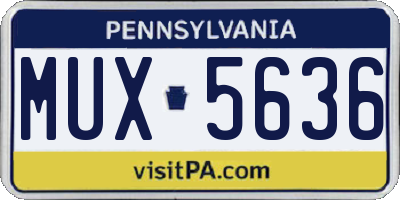 PA license plate MUX5636