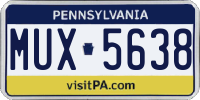 PA license plate MUX5638