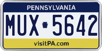 PA license plate MUX5642