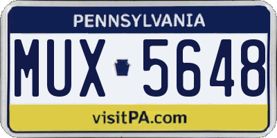 PA license plate MUX5648