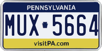 PA license plate MUX5664