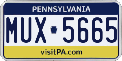 PA license plate MUX5665