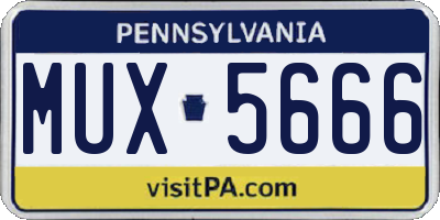 PA license plate MUX5666