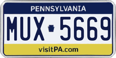 PA license plate MUX5669