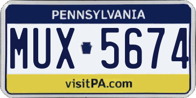 PA license plate MUX5674