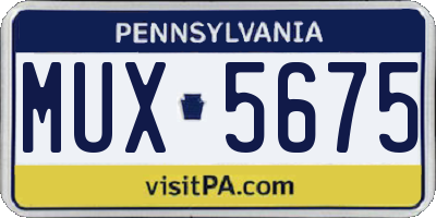 PA license plate MUX5675