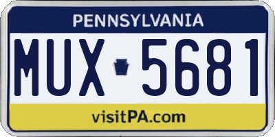 PA license plate MUX5681