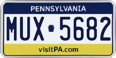 PA license plate MUX5682