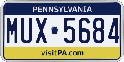 PA license plate MUX5684