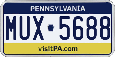 PA license plate MUX5688