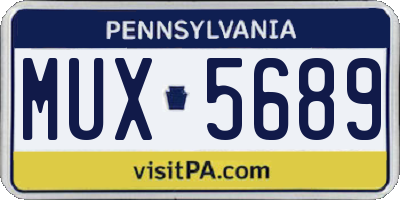 PA license plate MUX5689
