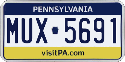 PA license plate MUX5691