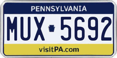 PA license plate MUX5692