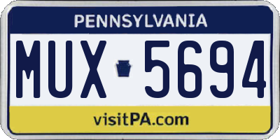 PA license plate MUX5694