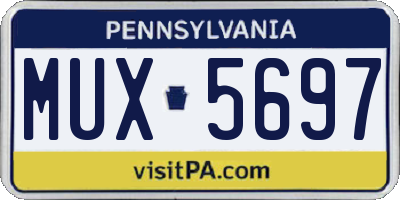 PA license plate MUX5697