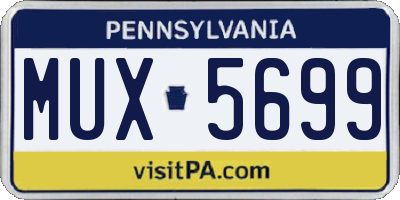 PA license plate MUX5699