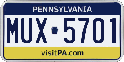 PA license plate MUX5701