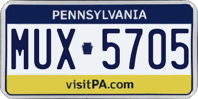 PA license plate MUX5705