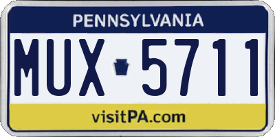 PA license plate MUX5711