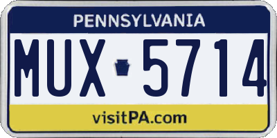 PA license plate MUX5714