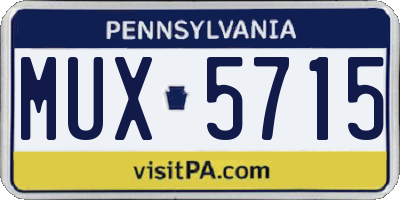 PA license plate MUX5715