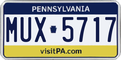 PA license plate MUX5717