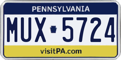 PA license plate MUX5724