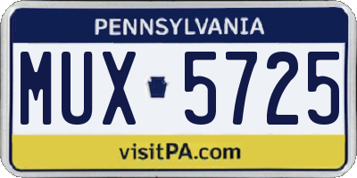 PA license plate MUX5725