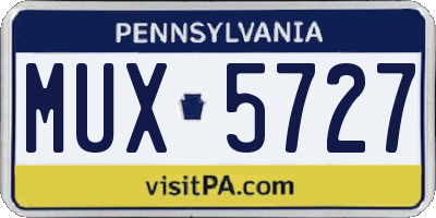 PA license plate MUX5727