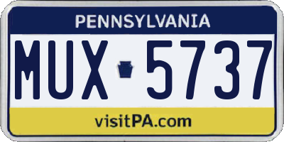 PA license plate MUX5737