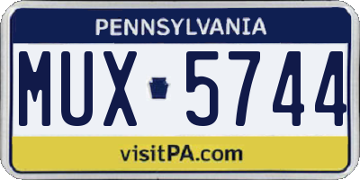 PA license plate MUX5744